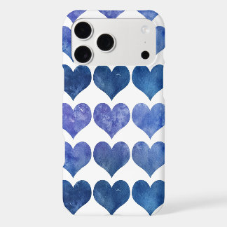 Motif de cœur à l'aquarelle bleue, esthétique mini