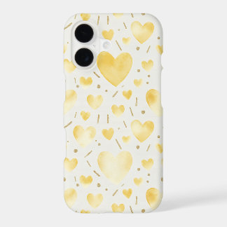 Motif de cœur à l'aquarelle miel doré et citrine