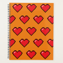 Motif de cœur en pixel rouge