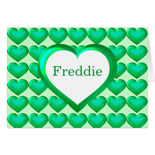 Motif de coeur en verre vert (Devant horizontal)