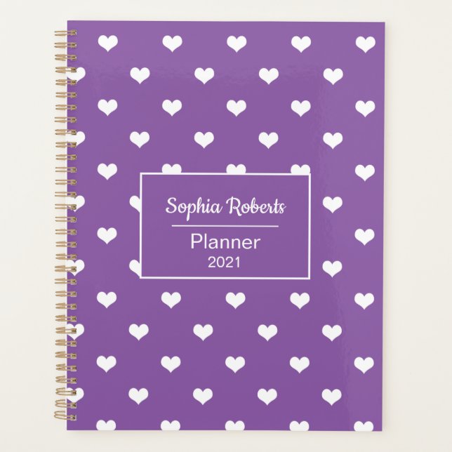 Motif de coeur moderne violet personnalisé (Devant)
