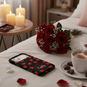 motif de coeur rouge élégant sur monogramme person