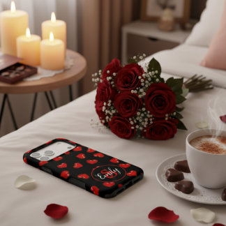 motif de coeur rouge élégant sur monogramme person