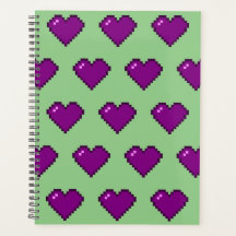 Motif de coeur violet Pixel