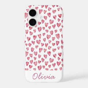 Motif de coeurs d'amour rose personnalisé avec un