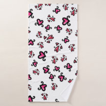 Motif de cœurs roses – Conception de gribouillis m