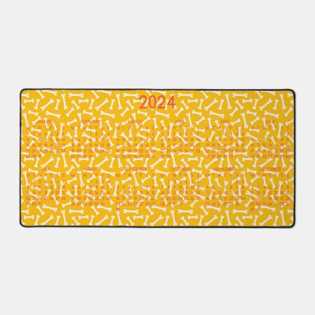 motif de conception des os de chien 2024 Calendrie (Recto)