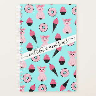 Motif de cône de crème glacée à la menthe rose