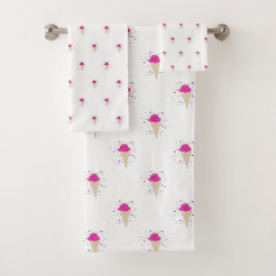 Motif de cône de glace à confettis roses