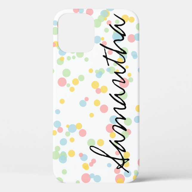 Motif de confetti personnalisé iPhone 12 coque  (Verso)
