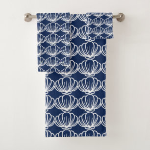 Motif de coque de mer bleu et blanc