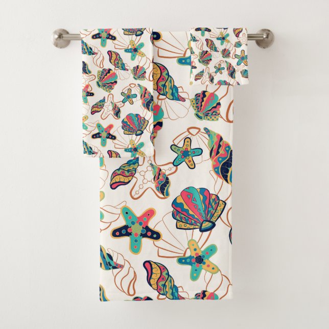 Motif de coquillages colorés (En situation)