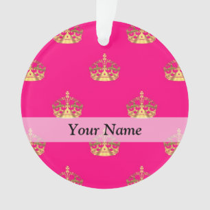 Motif de couronne rose et or