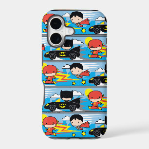 Motif de course de Chibi Flash, Superman et Batman