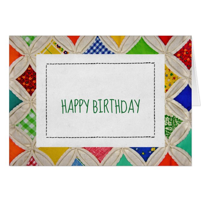 Motif de courtepointe pour anniversaire (Devant horizontal)
