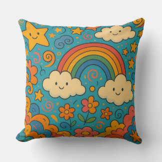 Motif de Coussin avec une Esthétique Rétro Mignonn
