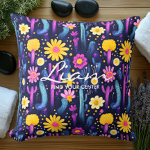 Motif de Coussin Floral Abstrait Coloré