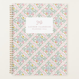 Motif de couverture de planner floral folk pastel