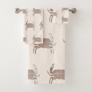Motif de crabe océanique ton terreux grunge