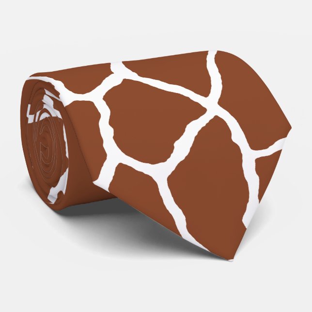 Motif de Cravate de la peau Brown de Giraffe blanc (Roulé)