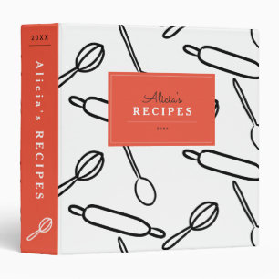 Motif de cuisine blanc et rouge recette Classeur d