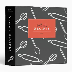 Motif de cuisine  noir et rouge recette Classeur