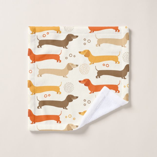 motif de dachshund coloré (Gant de toilette)