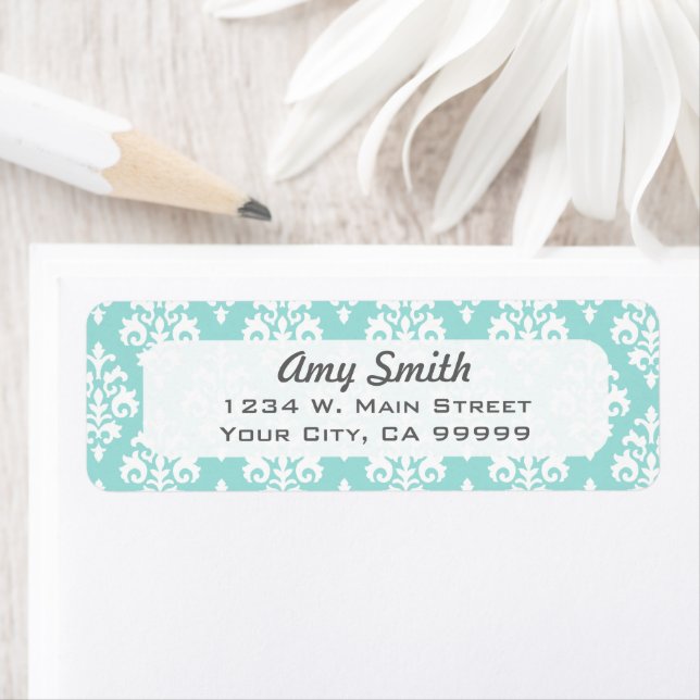 Motif de Damas de Mint Green Pastel (En situation)