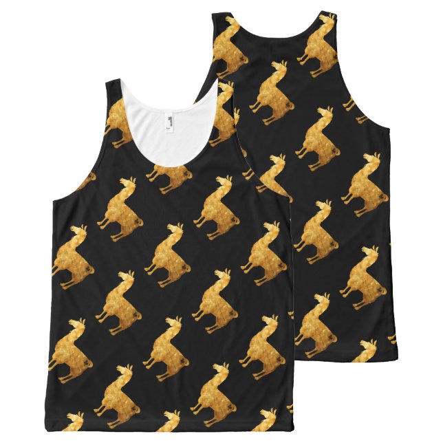 Motif de débardeur de lama d'or (Devant et derrière)