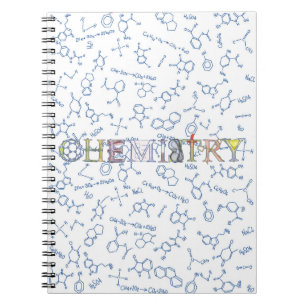 Motif de diagramme de chimie et carnet de typograp