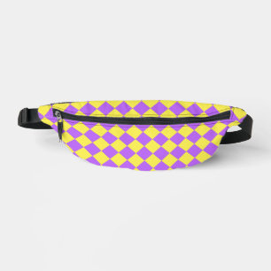 Motif de diamant jaune pourpre Checker