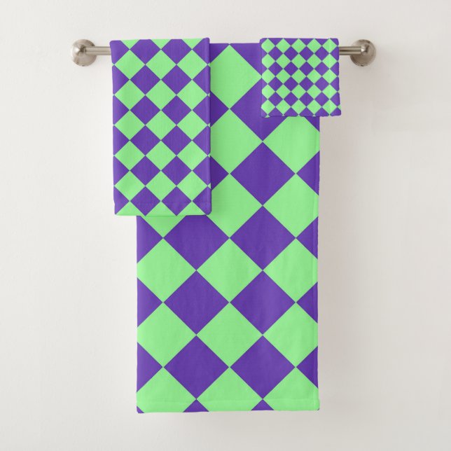 Motif de diamant Purple Green Checker (En situation)