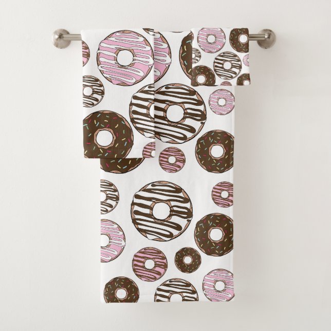 Motif De Donuts, Donuts Roses, Donuts Brown (En situation)