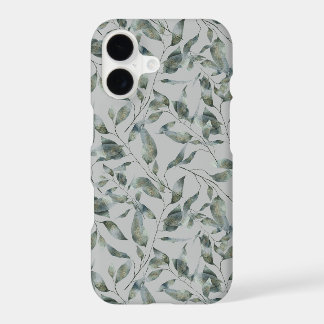 Motif de feuille à l'aquarelle gris et or élégant