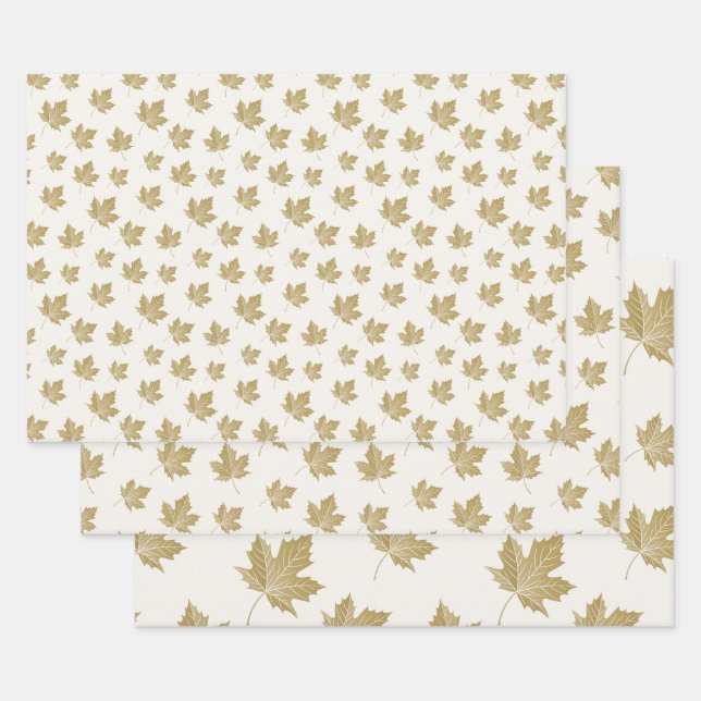 Motif de feuille d'érable d'or antique. (Lot)