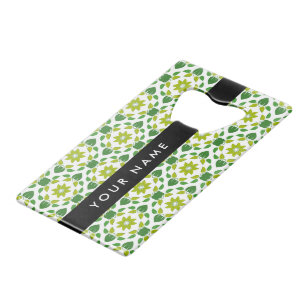 Motif de feuille, feuilles vertes, Votre Nom