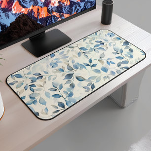 Motif de feuilles à l'aquarelle bleu beige crème