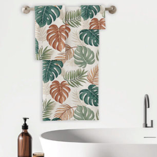 Motif de feuilles tropicales Boho vert rouille bei