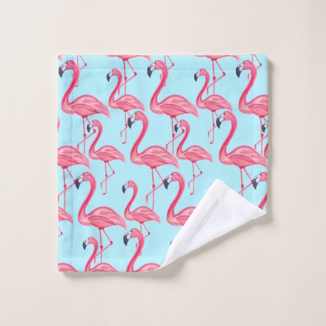Motif de Flamant rose peint par été rose mignon (Gant de toilette)