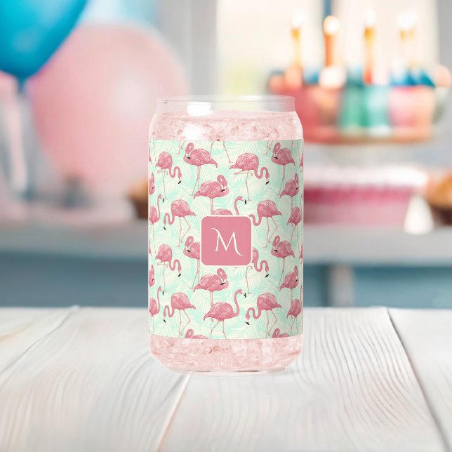 Motif de Flamants roses rose monogramme personnali (Insitu (Baby Shower))