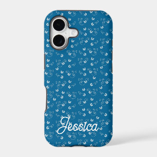 Motif de fleur bleue personnalisé