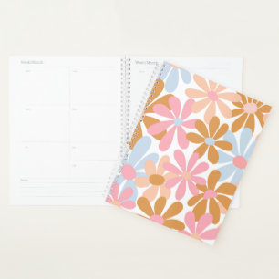 Motif de fleur de marguerite pastel rétro