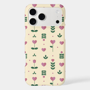 Motif de fleur en forme de cœur mignon sur fond cr