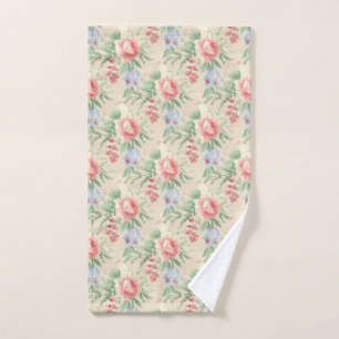Motif de fleur vintage de rose et de bleu de rose
