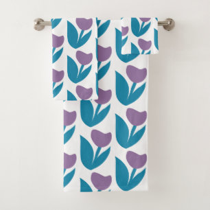 Motif de fleurs Abstrait violet et bleu