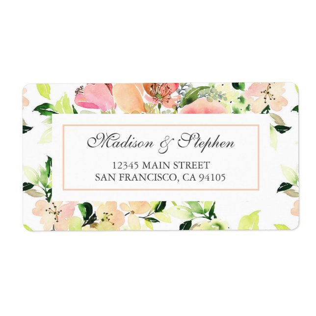 Motif de fleurs d'aquarelle rose - Mariage (Devant)