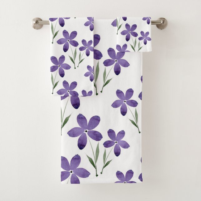 Motif de fleurs d'aquarelle violette (En situation)