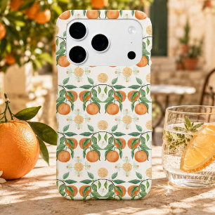 Motif de fleurs d'orange à l'aquarelle