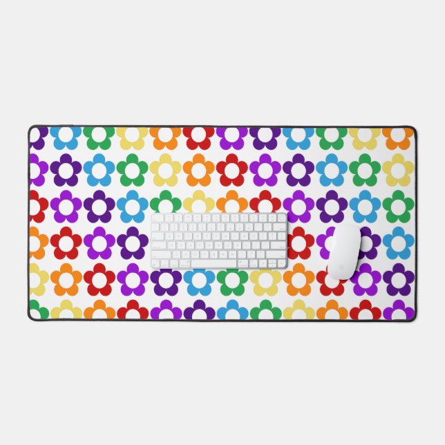 Motif de fleurs hippie arc-en-ciel (Clavier et souris)