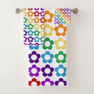 motif de fleurs hippie arc-en-ciel